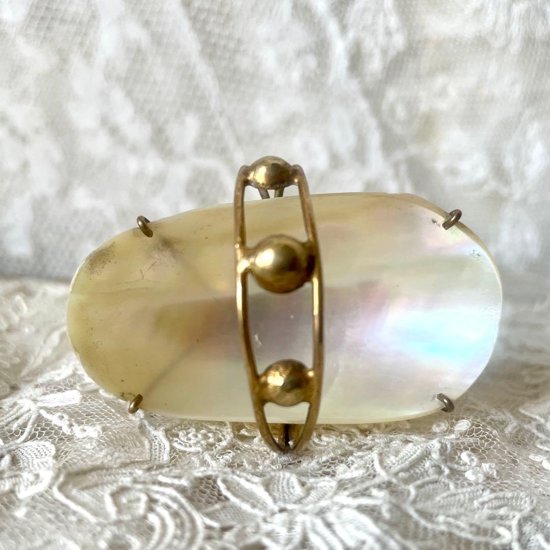 マザーオブパールのバギエ ドールパニエにも フランスアンティーク 白