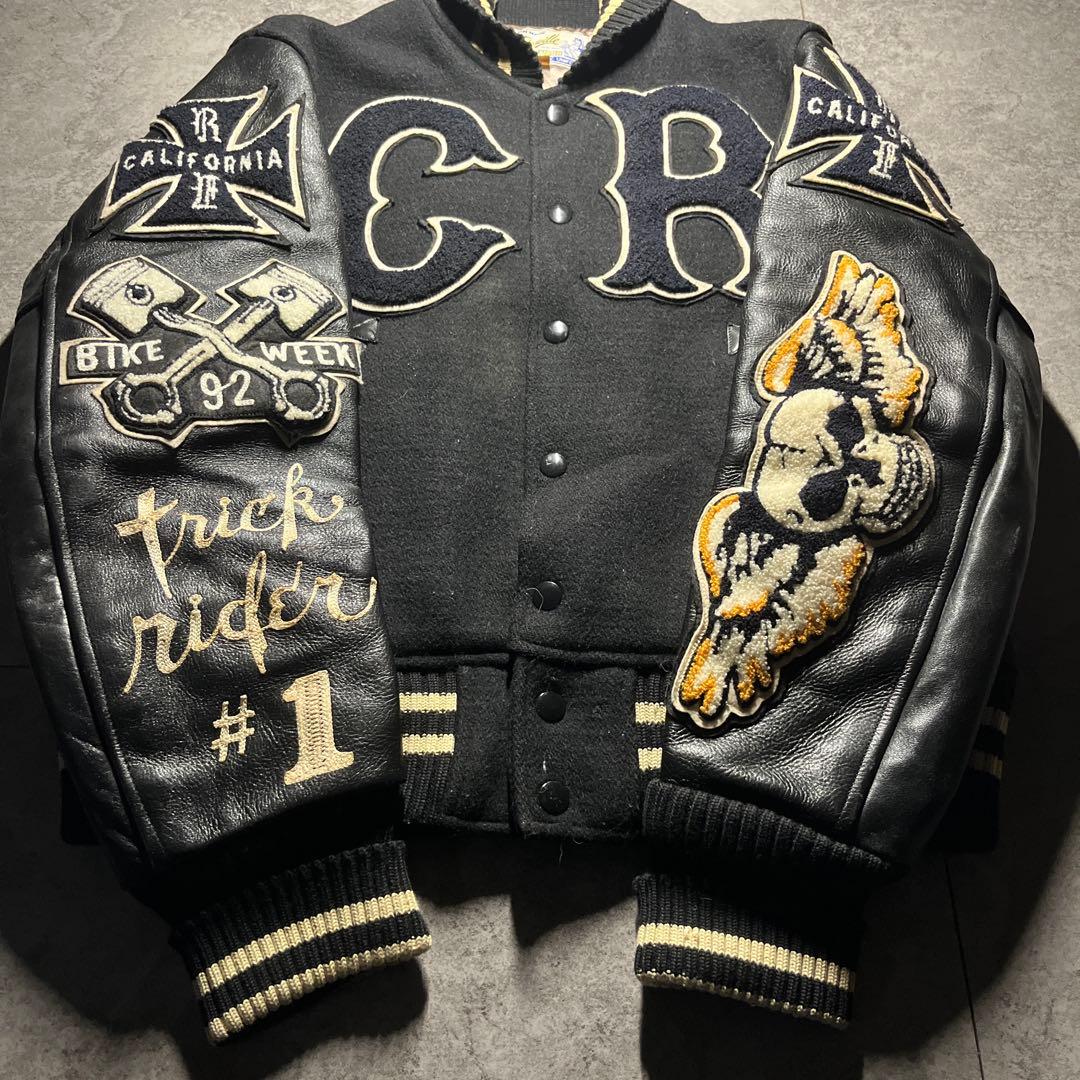 希少 whitesville スタジャン フルデコ ブラック S 送料無料 - メルカリ