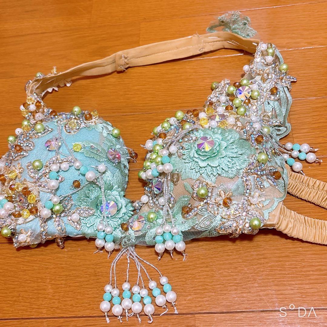 ベリーダンス Amr セットアップ ミントグリーン(ペールブルー