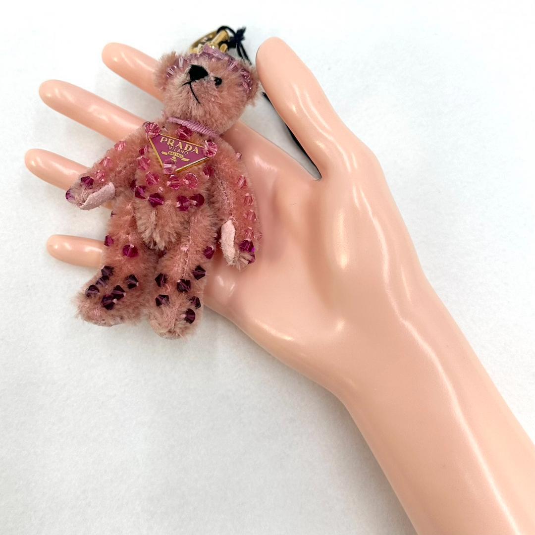 PRADA プラダ テディベア キーホルダー キーリング 三角ロゴプレート