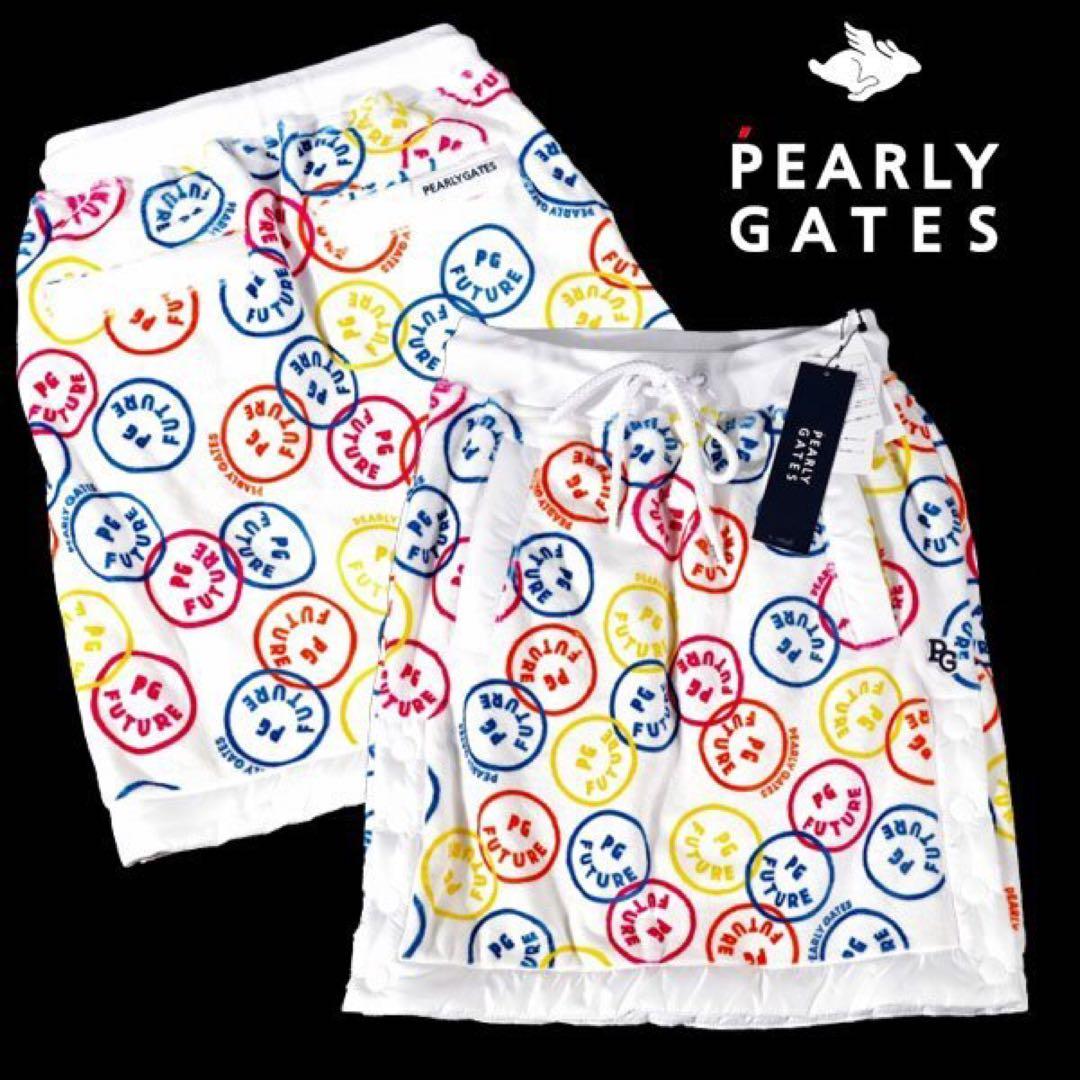 PEARLY GATES】秋冬防寒NICO柄 ベロアボンバー スカート・0番S PEARLY