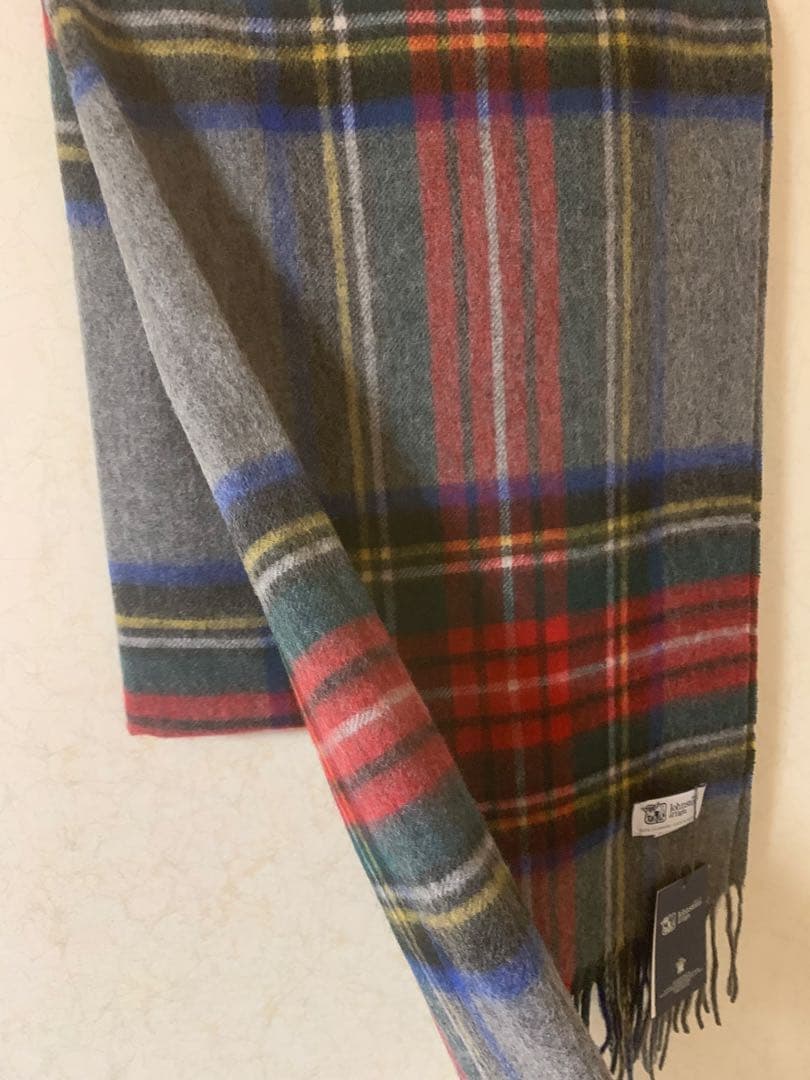 新品ジョンストンズストール大判カシミア100％グレースチュワート