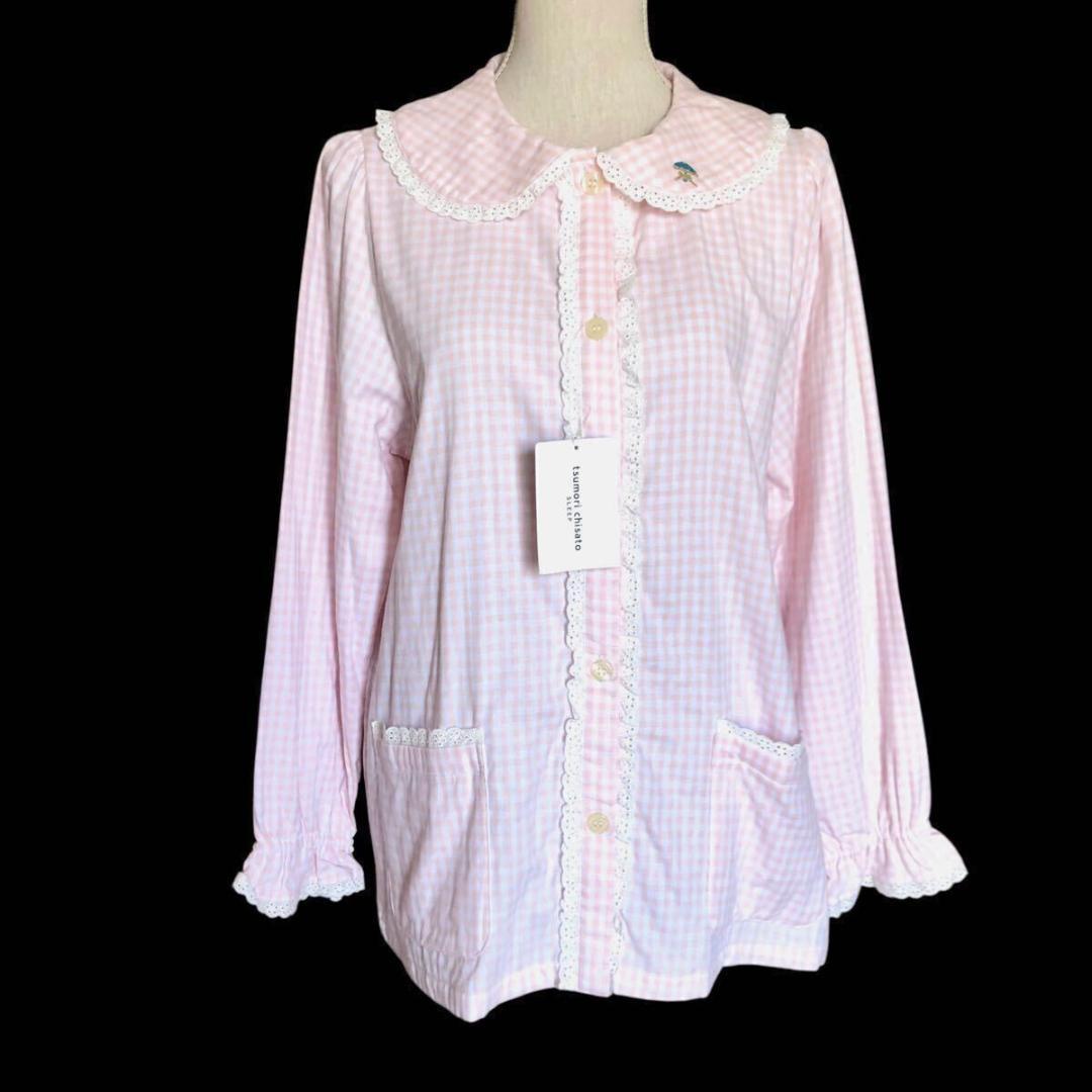 新品⭐️ツモリチサト スリープ チェック パジャマ ピンク 綿100 L