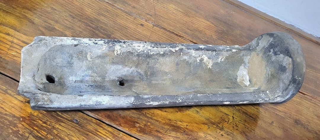 三つ葉葵紋 瓦 軒先瓦 徳川家所縁の寺院より 時代物 江戸時代 骨董