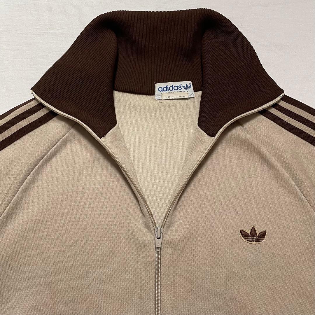 80s old adidas デサント製 トラックジャケット ベージュ ブラウン