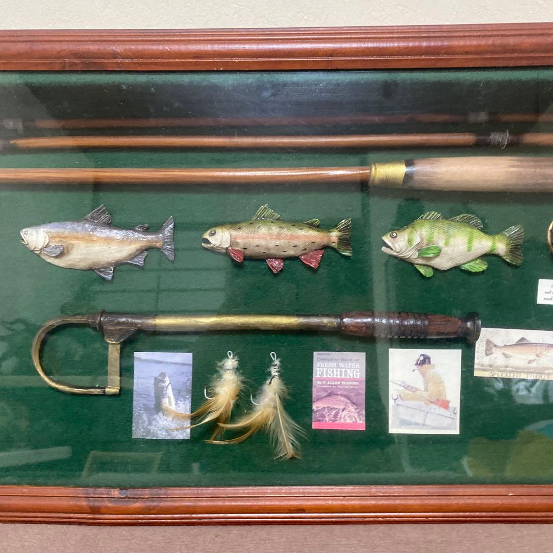 フライフィッシング ウォールアート 壁掛け ルアー 釣り オブジェ 釣具