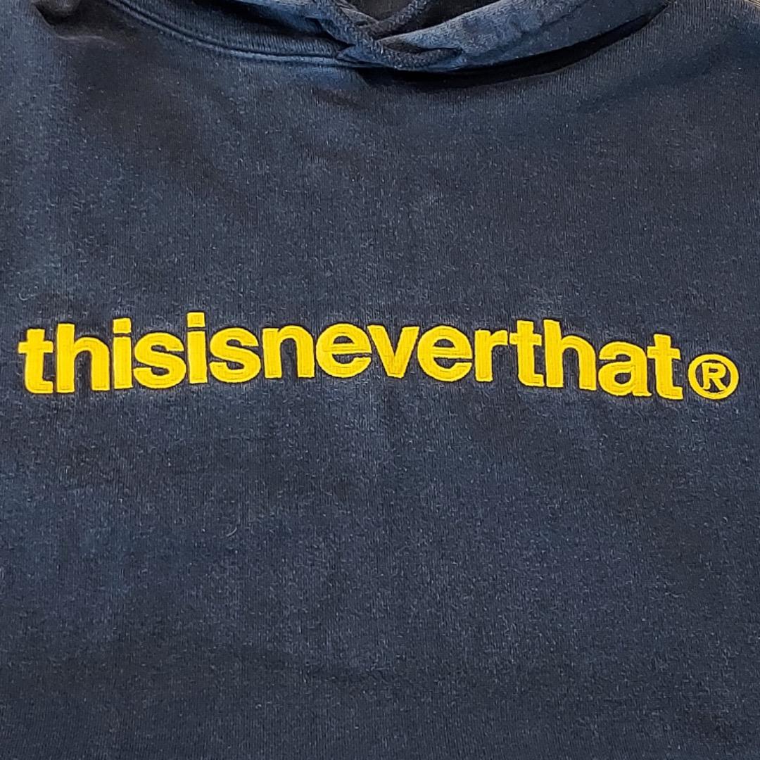 thisisneverthat ネバザ パーカー 刺繍 L 紺 黄 12700 - メルカリ