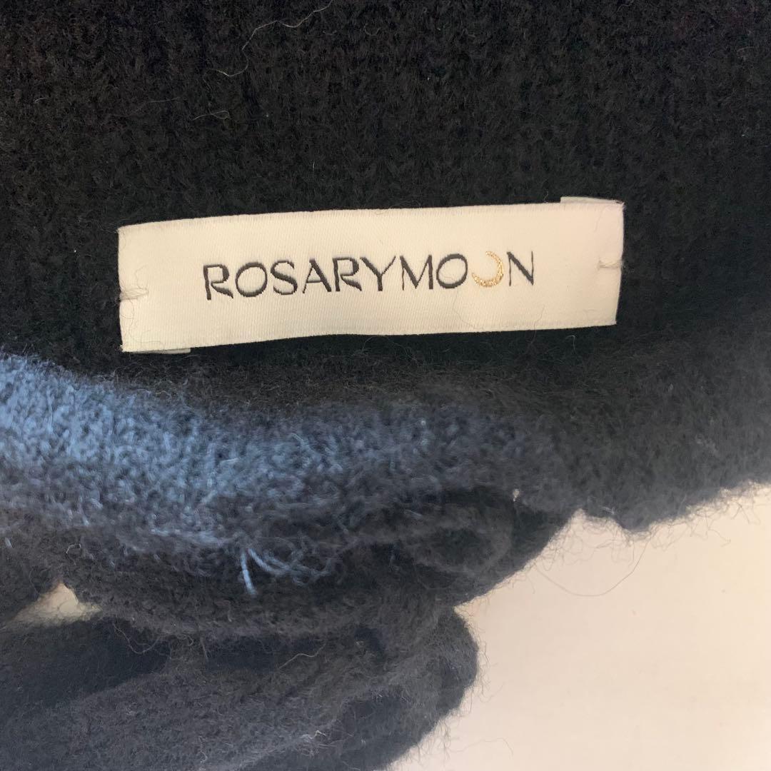 Rosarymoon Bucktail Knit Beanie black アウトレット ショップ