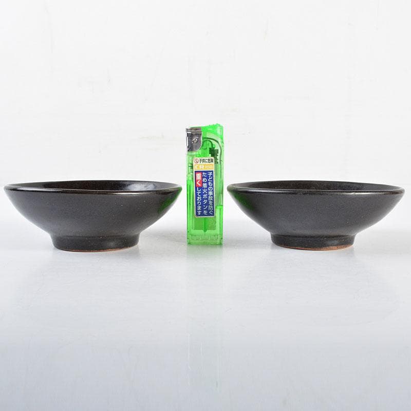 中国 南宋 吉川窯 木葉天目碗 一對 C R4467