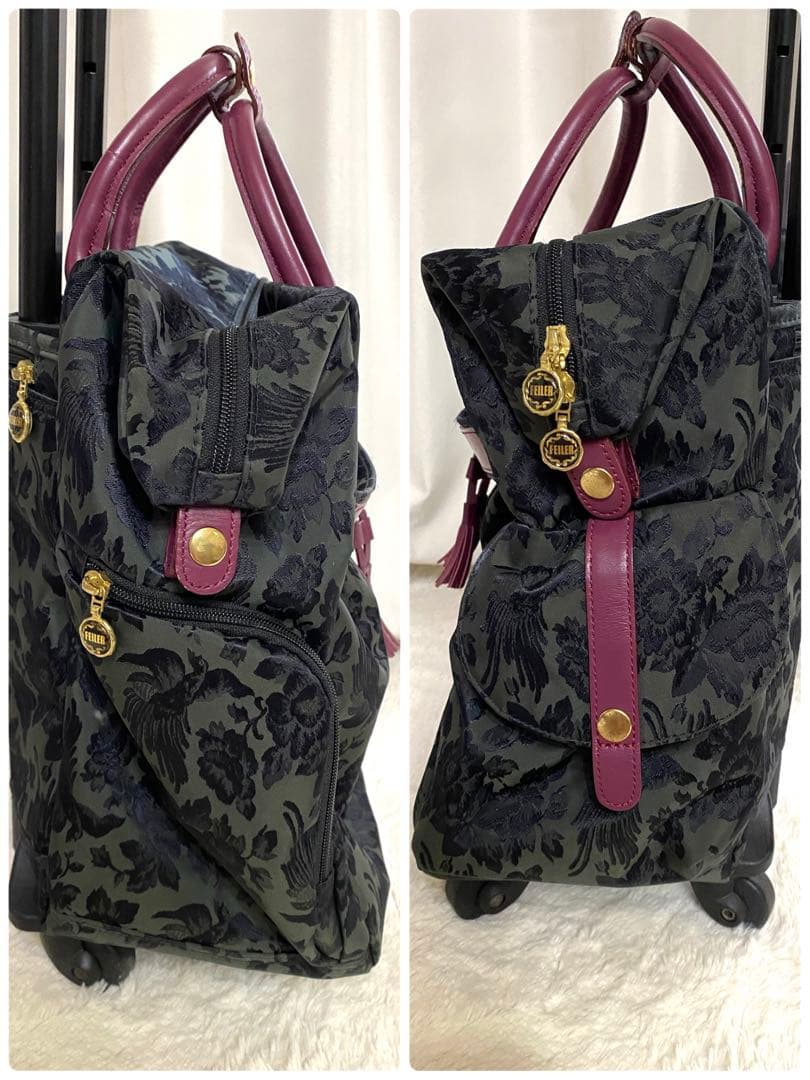 美品 FEILERトラベルキャリー トローリーバッグ 花柄 - メルカリ