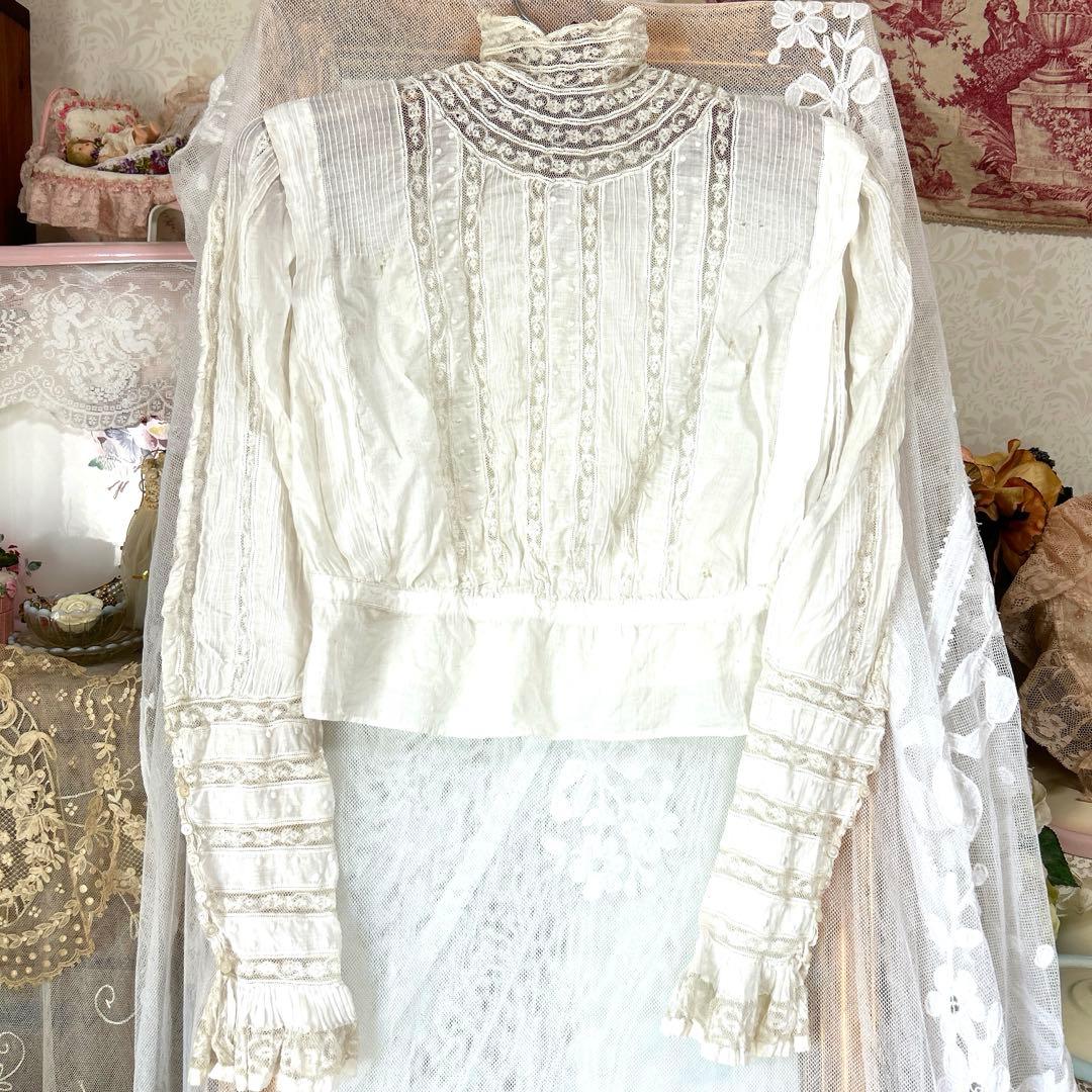 専用　フランスアンティーク　ヴィクトリアレースブラウス　ロココ調バッグ 専用 フランスアンティーク ヴィクトリアレースブラウス ロココ調