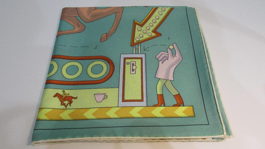 美品　エルメス　カレ90　ティーフォートゥ エルメス スカーフ カレ90 Tea for Two ティーフォートゥー 箱 タグ