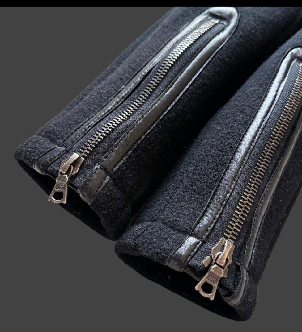 日本製 RawLife 牛革×ウール 丈短 Pコート RiRiジップ 上野商会