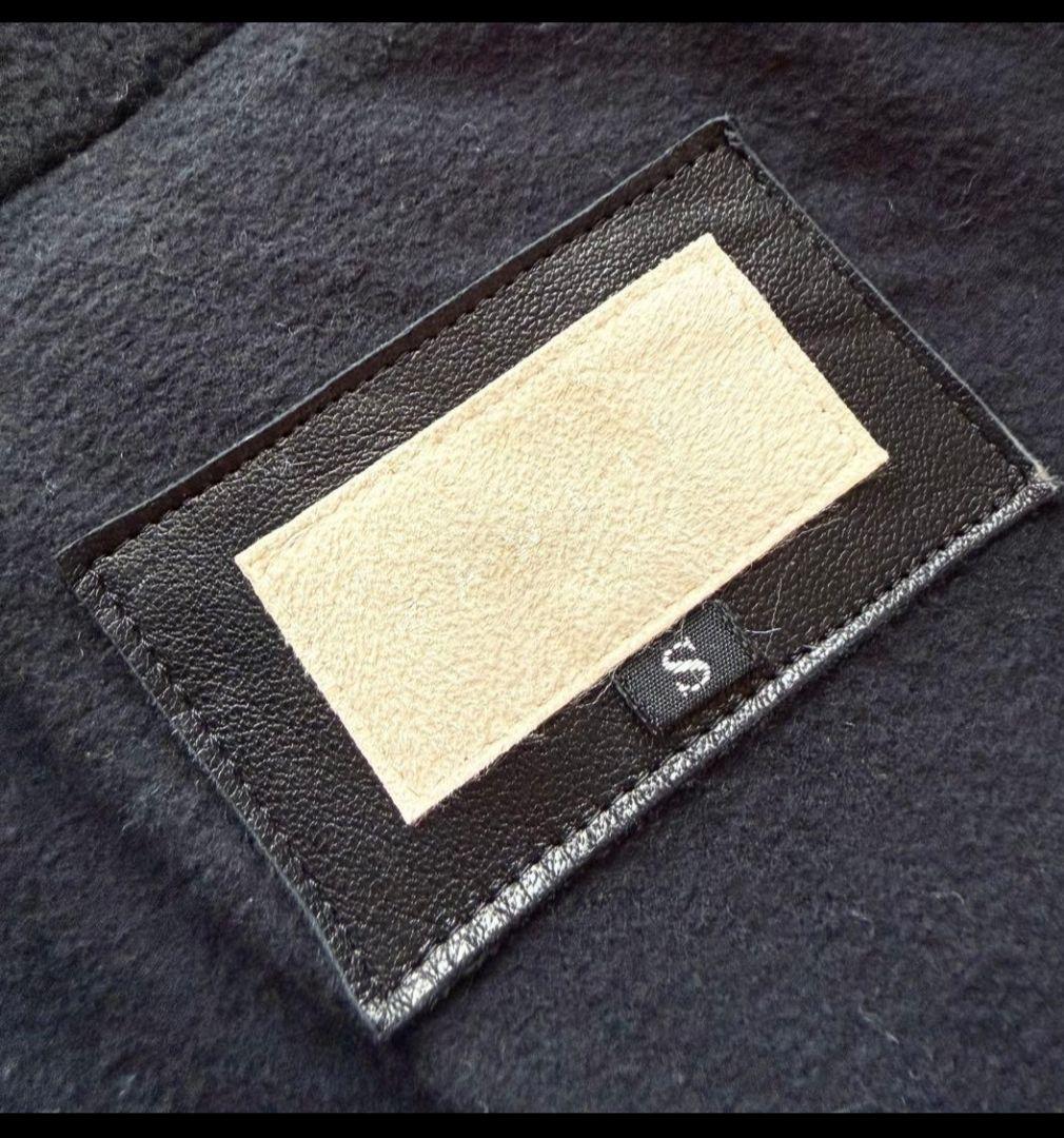 日本製 RawLife 牛革×ウール 丈短 Pコート RiRiジップ 上野商会