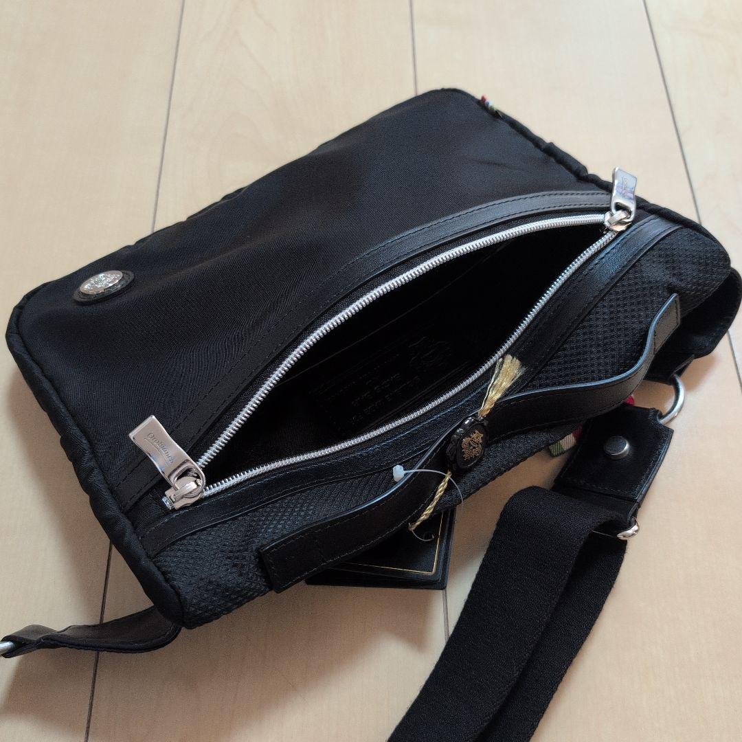 新品・タグ付】Orobianco メンズ ブラック ボディバッグ 保存袋付