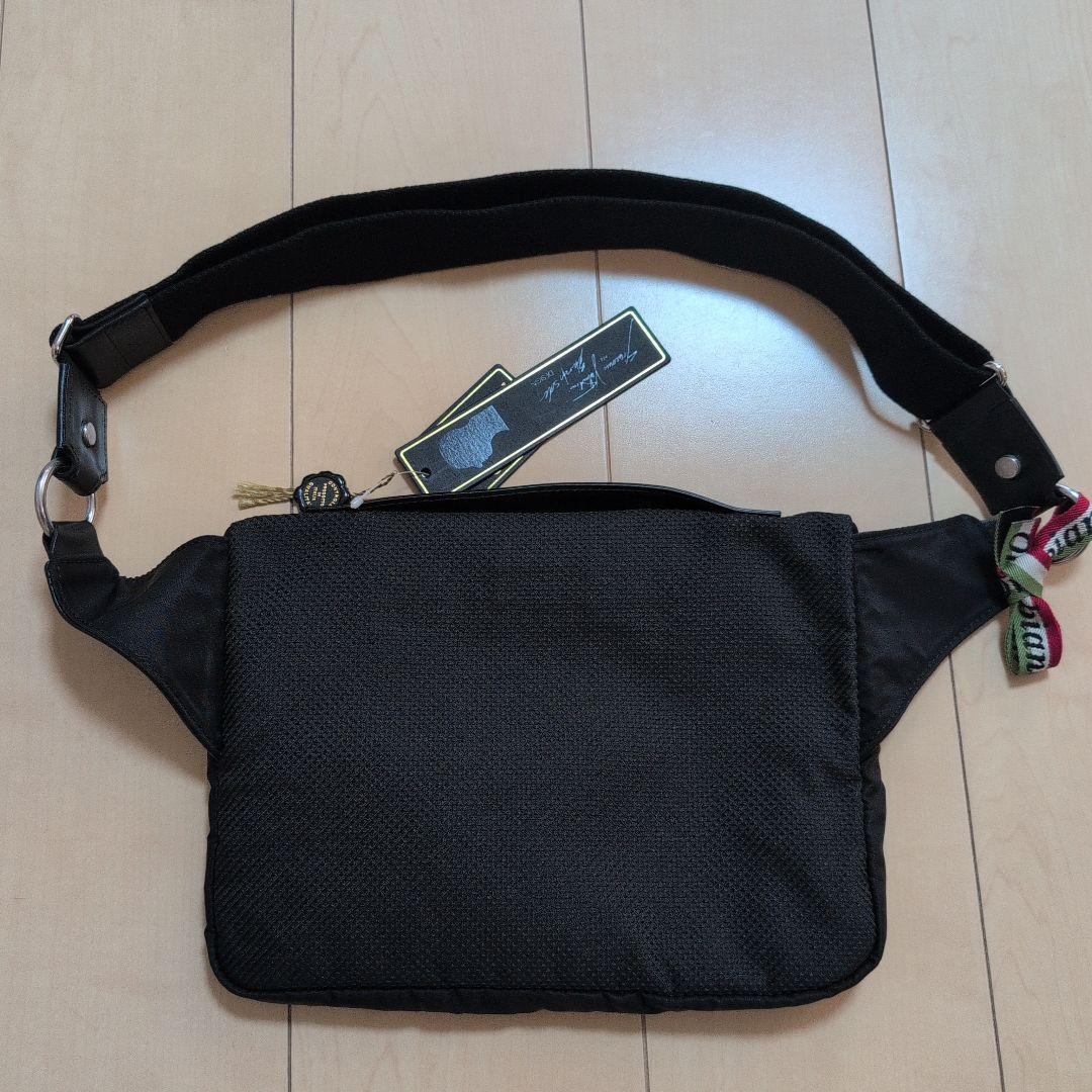 新品・タグ付】Orobianco メンズ ブラック ボディバッグ 保存袋付