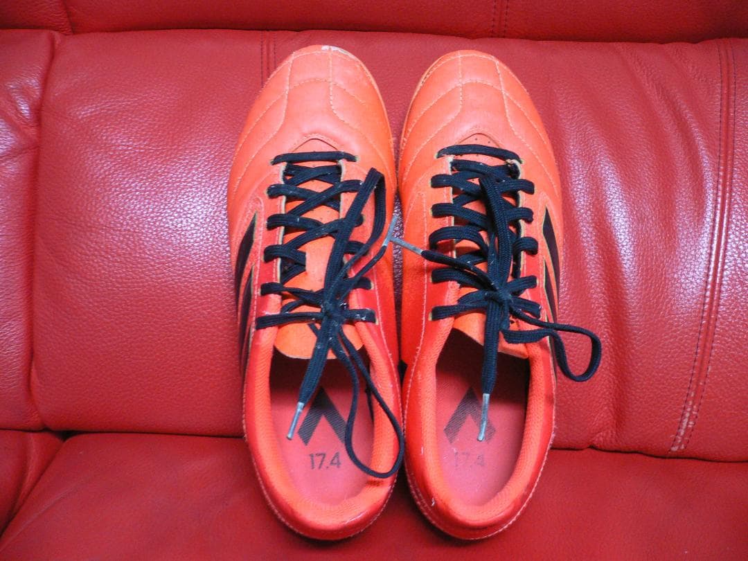 24.5cm adidas オレンジレッド