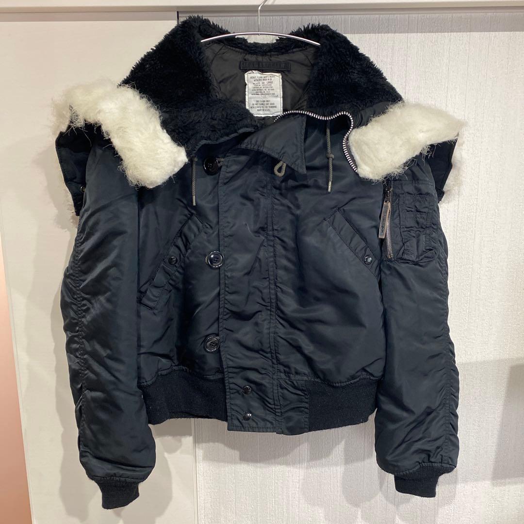 80s ALPHA アルファ 旧タグ N-2B N2B L ブラック 黒 - メルカリ