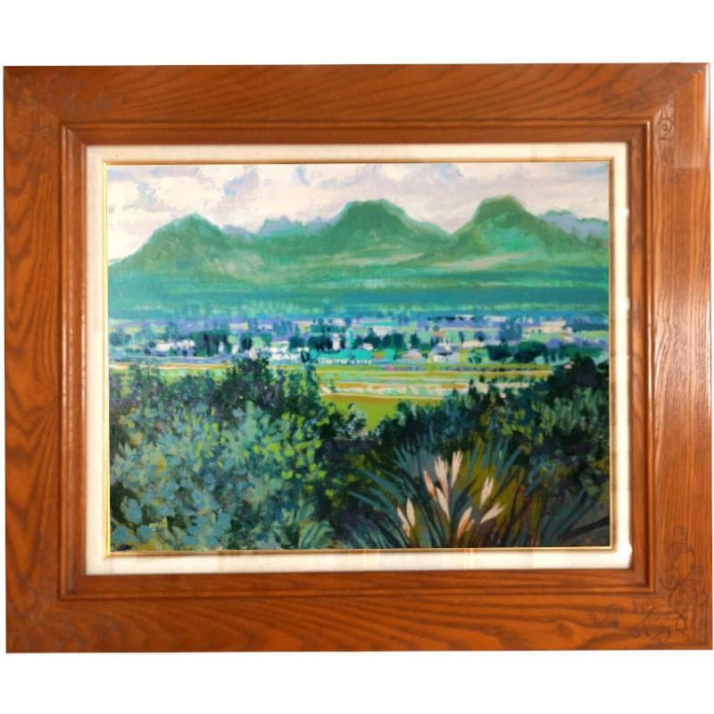 武石一胤 椿 絵画 油彩 額付 和モダン