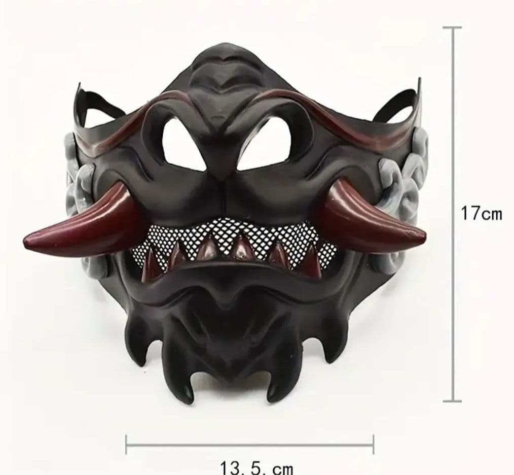 ☆特価！【面頬】甲冑 鎧兜 【面具】鬼 マスク お面 仮面 武士 武将 侍
