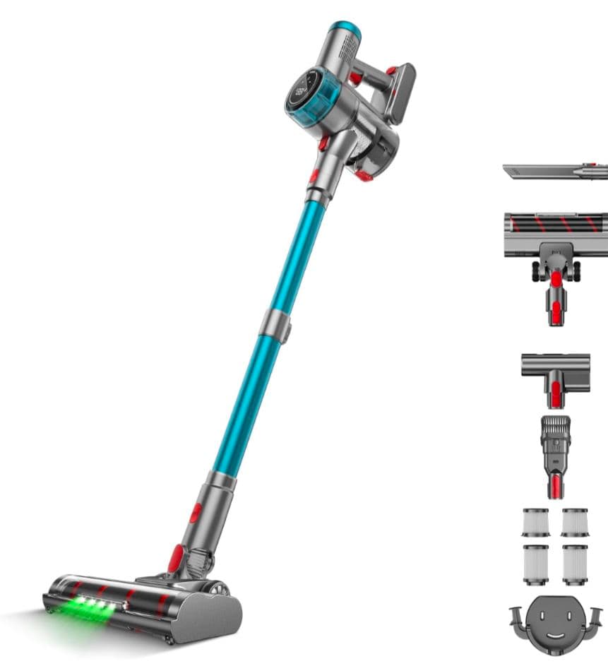 89 コードレス掃除機 軽量 サイクロン 絡まないヘッド 伸縮パイプ Joyhouse 「クーポンで13,380円」掃除機 コードレス 75kPa吸引力 自立