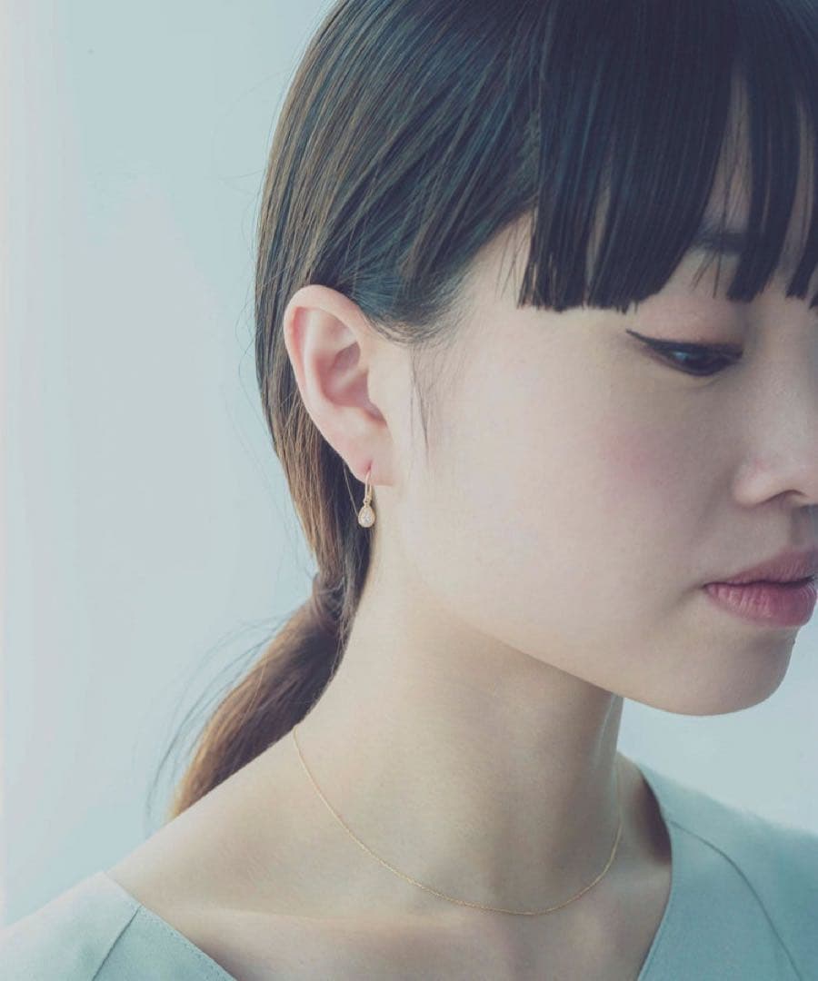 極美品eteエテストーンドロップピアス ローズクォーツ 定価20900円