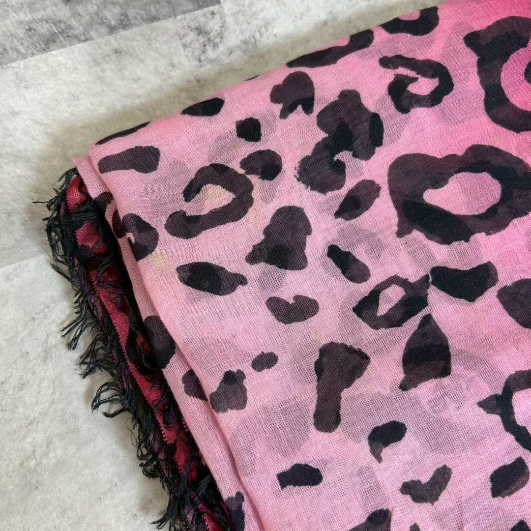 Alexander McQueen レオパード ストール 大判 RG343