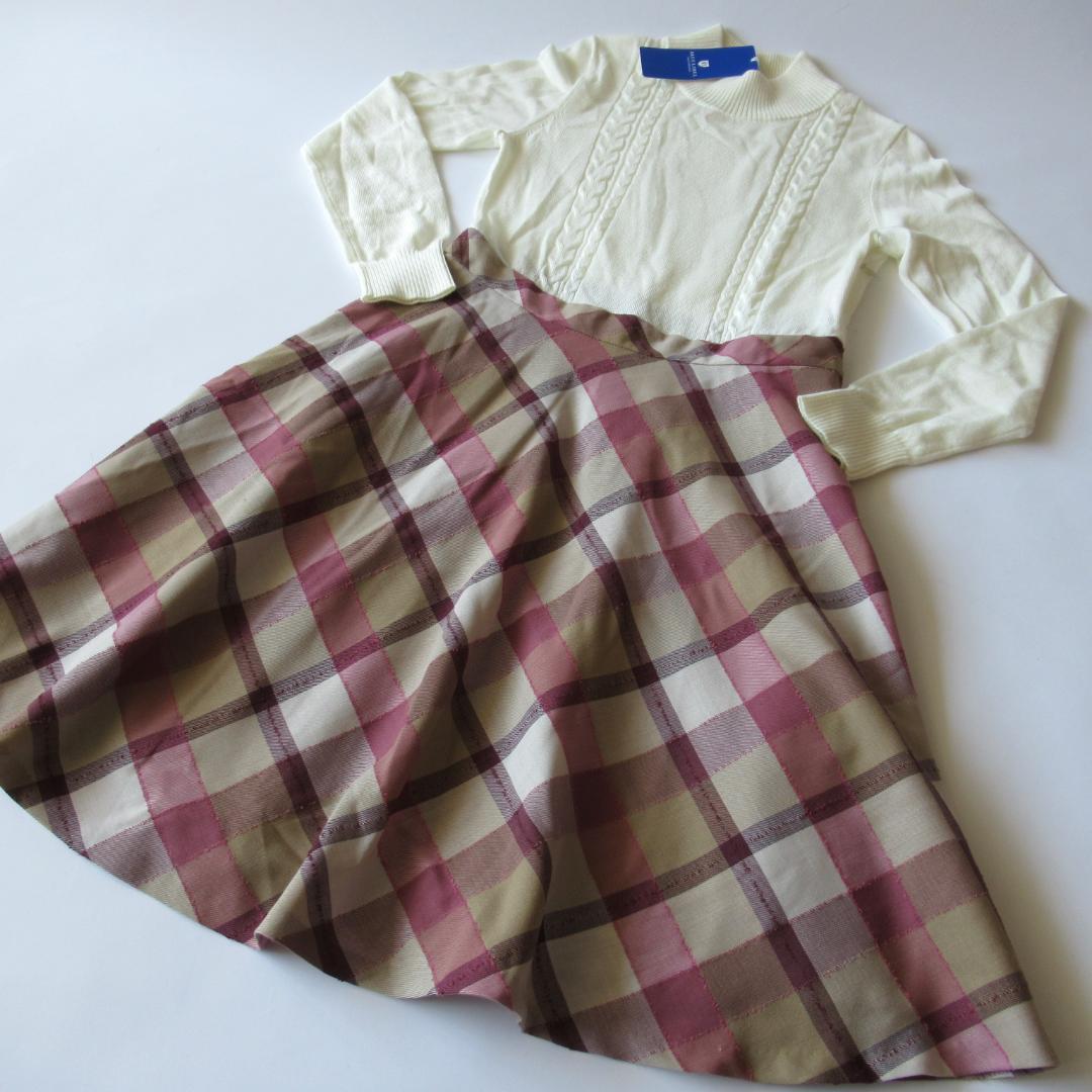 ブルーレーベルクレストブリッジ 新品ホワイト 長袖ワンピース 38 ブルーレーベルクレストブリッジ 新品ホワイト 長袖ワンピース 38