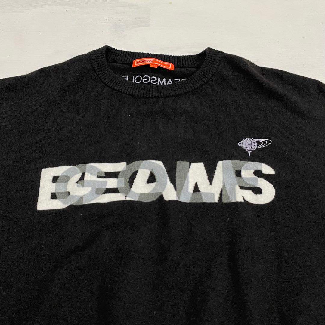 BEAMS GOLF ビームスゴルフ レイヤーロゴ クールネック セーターM