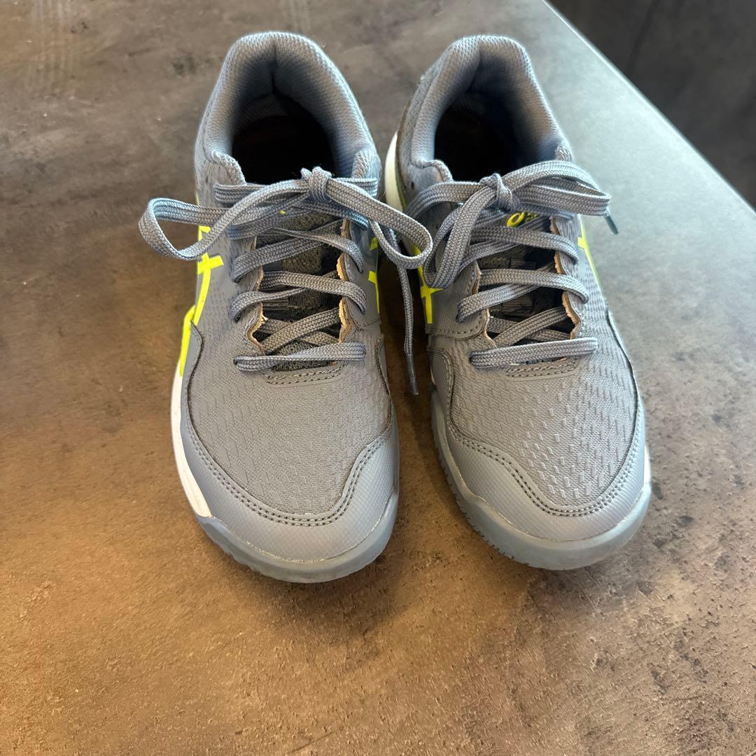 ASICS テニスシューズ グレー/イエロー