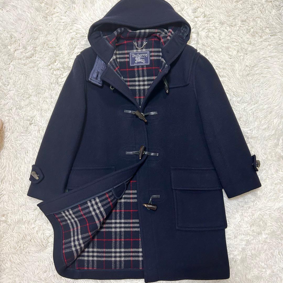 BURBERRY バーバリー ダッフルコート ノバチェック ネイビーフリーサイズ