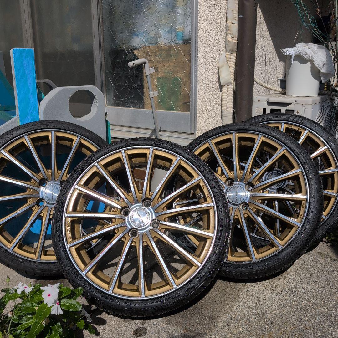 【3579①】LEHRMEISTER　LM-S FS15　タイヤ新品 LEHRMEISTER/LM-S FS15 (シルバーポリッシュ)（タイヤホイールセット