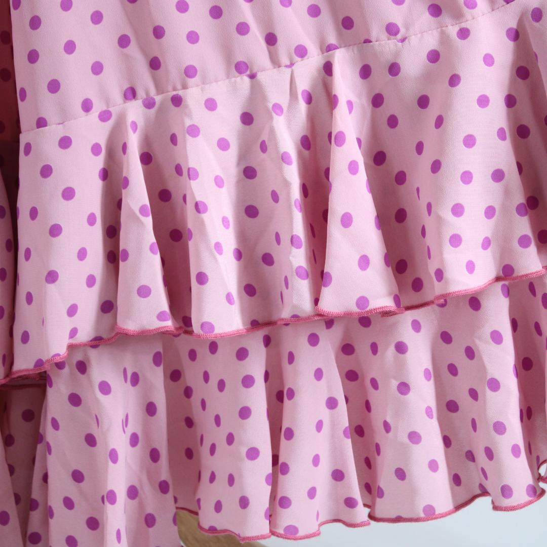 フラメンコ衣装】ピンク×水玉柄 Luisa ルイサ ファルダ スカート 紫
