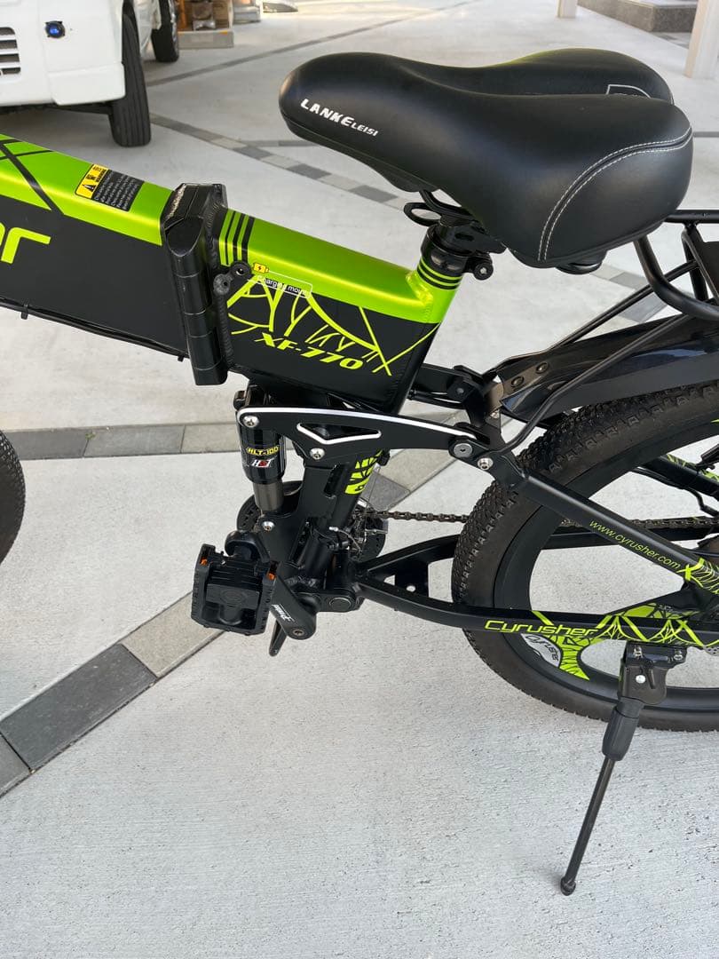 Cyrusher XF-770 折りたたみ自転車 グリーン/ブラック アクセル付