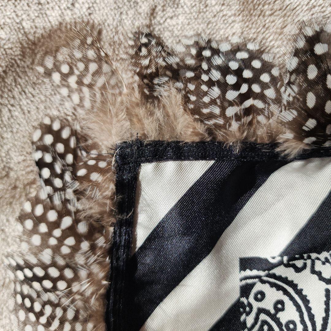 ETRO】 エトロ シルクスカーフ リアルフェザー付 ペイズリー 鳥 ニワトリ