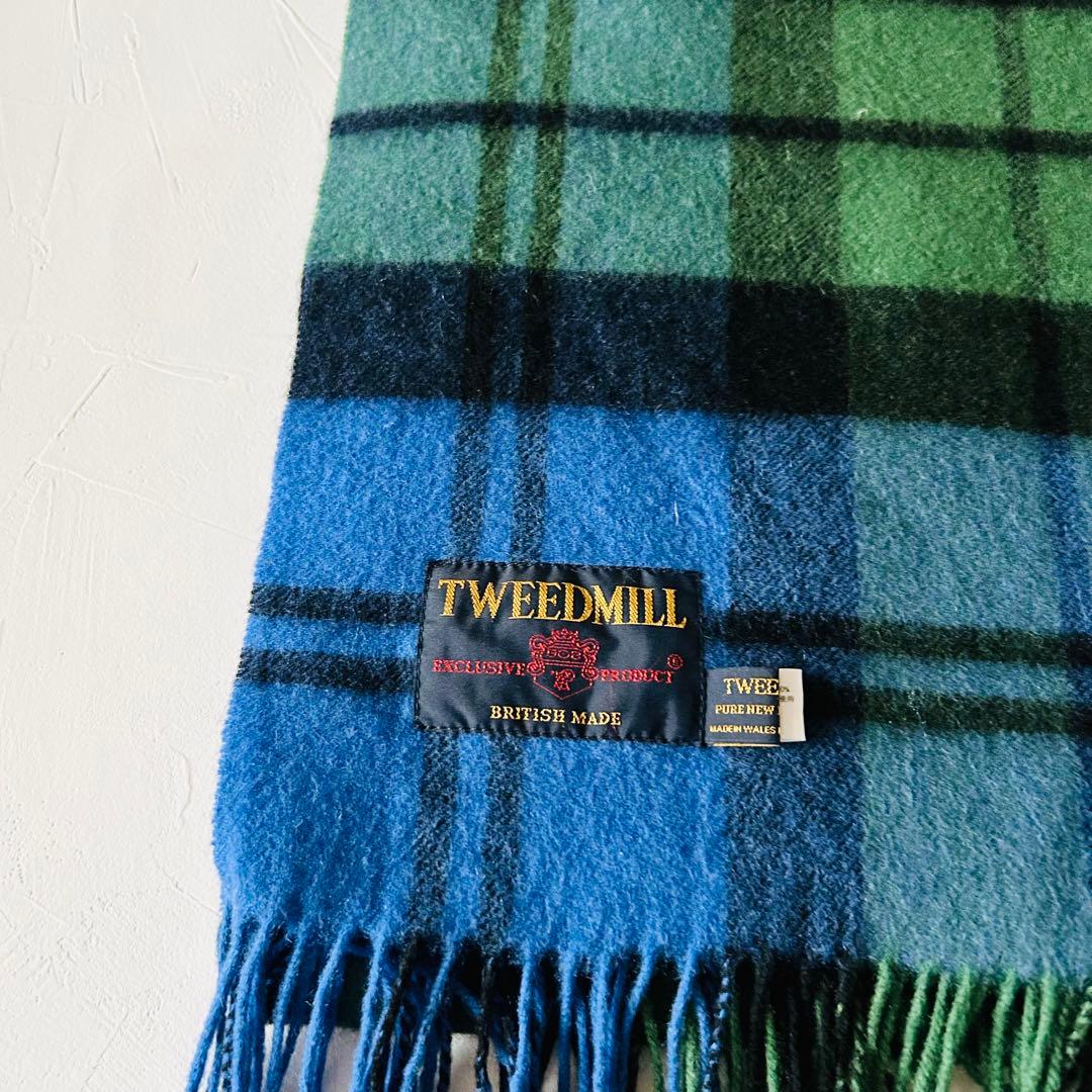 SLOBE IENAスローブイエナツイードミルウール大判ストールブルー