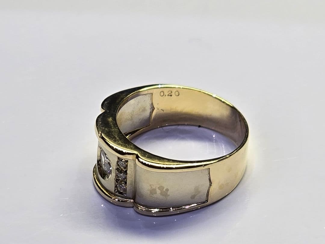 森稀少品 ダイヤ0.20/0.12 K18 7.8g 16号 リング