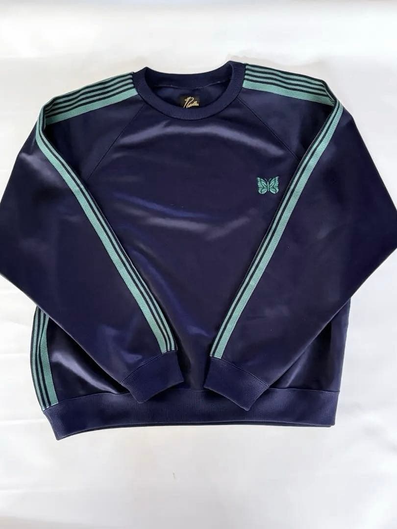 Needles ニードルズ ネイビー スウェット ジャージ トラッククルー