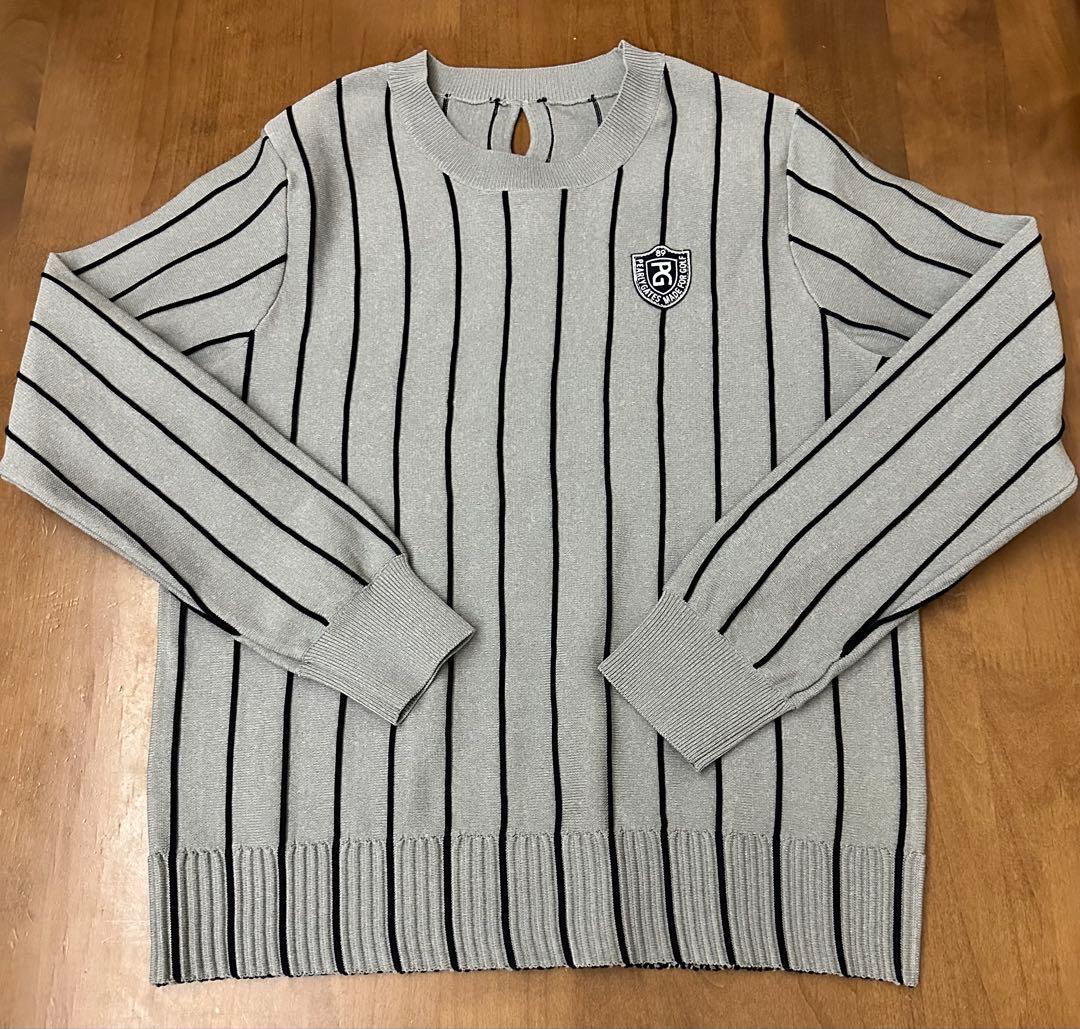 PEARLY GATES ストライプセーター グレー - メルカリ