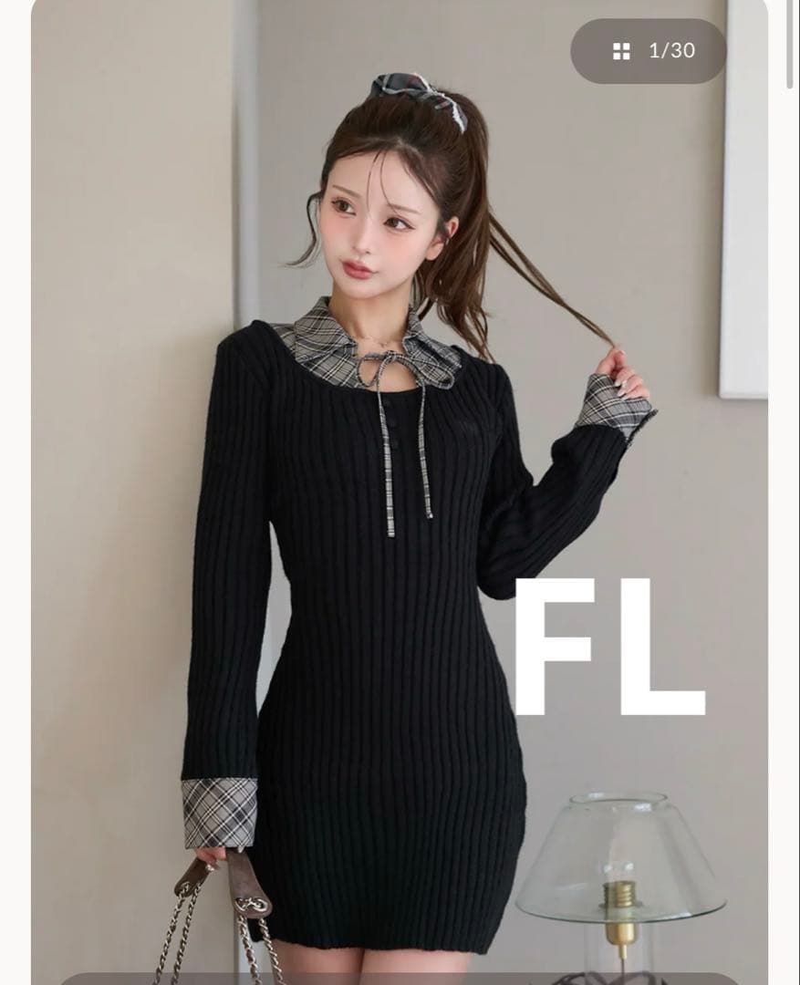 み*様 darich レイヤードライクニットミニワンピース FL 黒 レイヤードライクニットミニワンピース – Darich (ダーリッチ)
