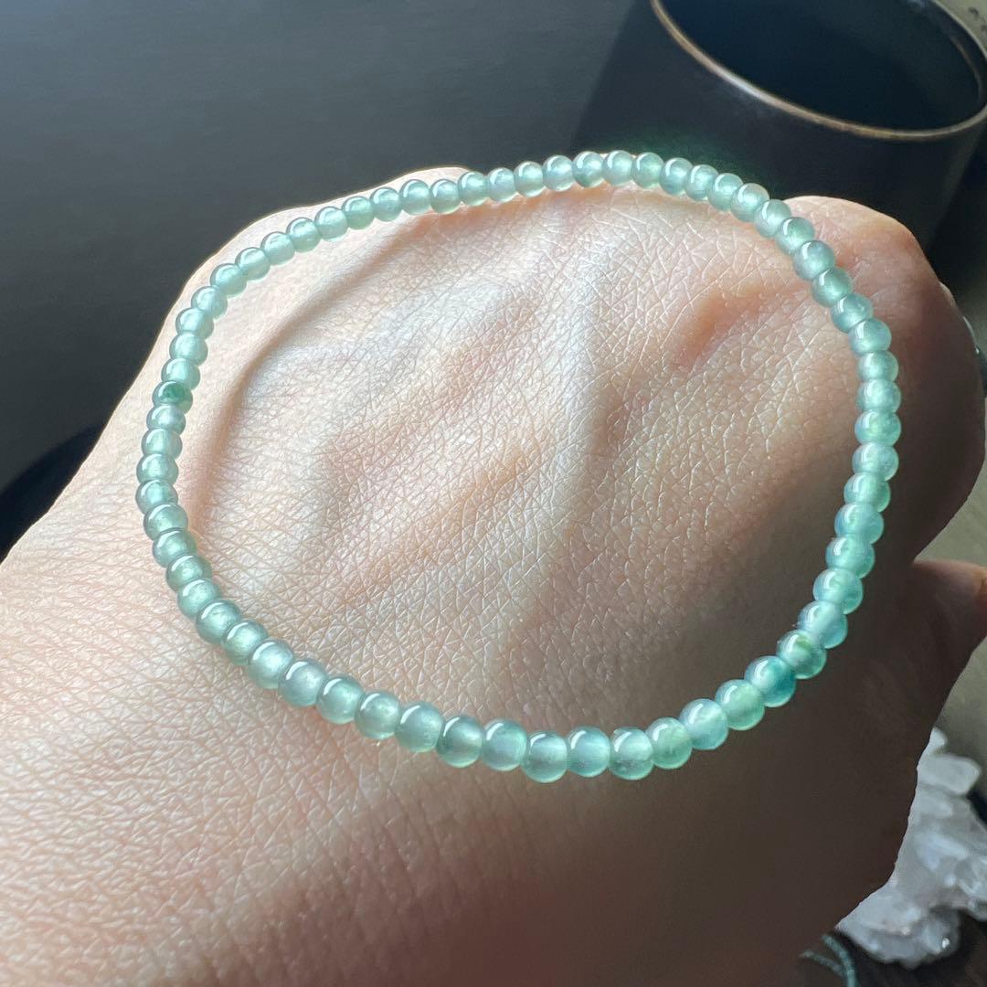 本翡翠、高氷〜クリスタル種氷晴ブレスレット - メルカリ