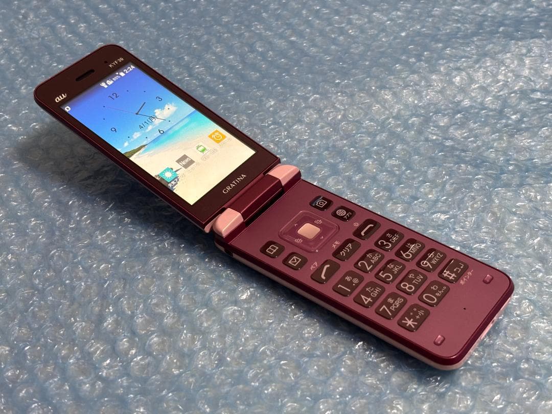 美品 au GRATINA KYF39 ピンク ガラケー 携帯電話 SIMフリー - メルカリ