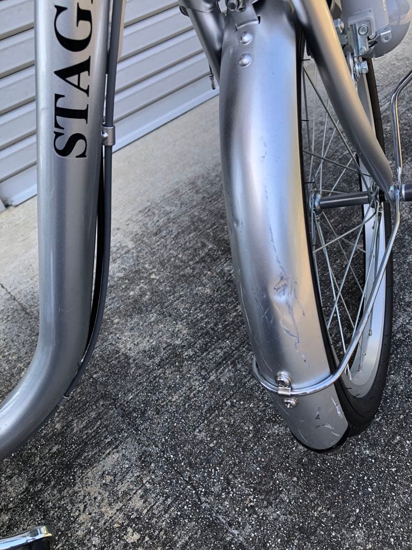 年末お値引き 引取り限定 レックス3輪シティサイクル グレー 20/16