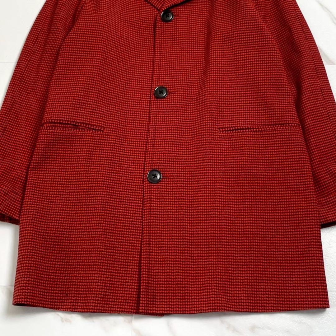 極美品 ポールスミス 現行タグ チェスターコート 赤 ハーフ丈 千鳥格子