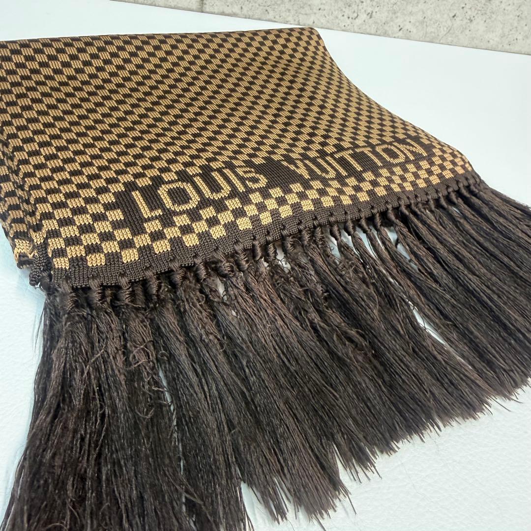 こ*ム様 LOUIS VUITTON シルク/BRW/ダミエ マフラー VUITTON LOUIS