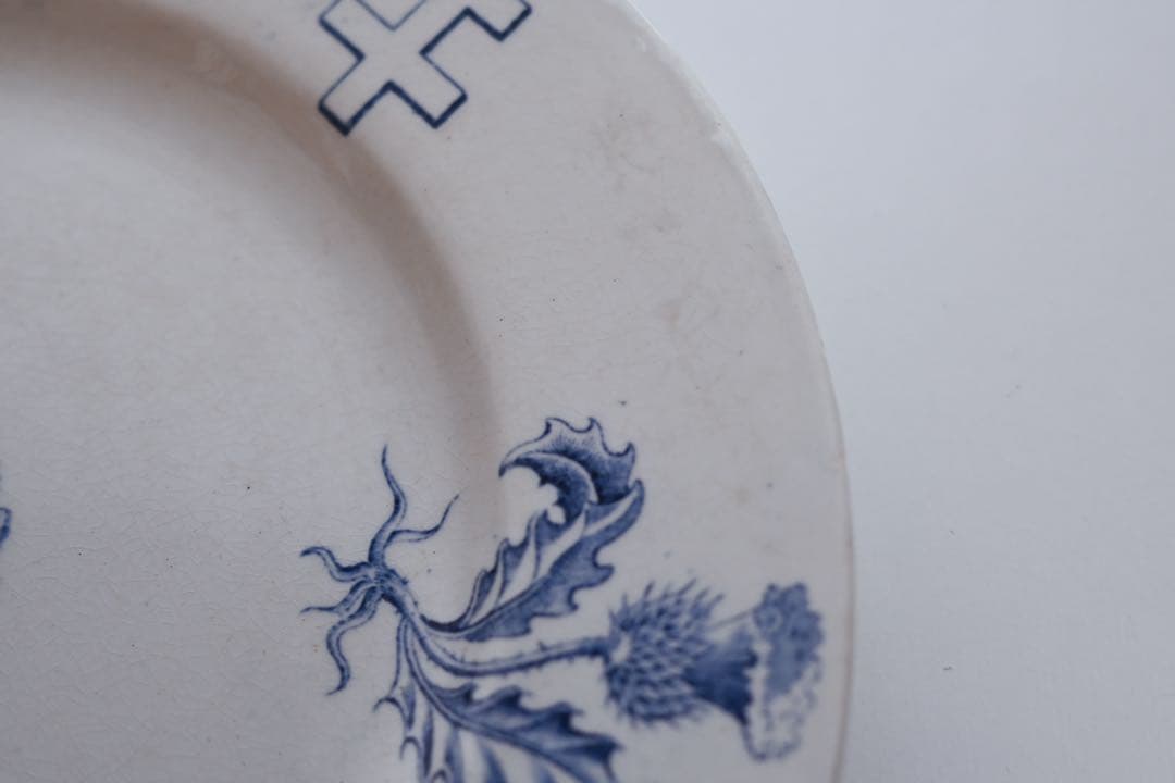 リュネヴィル 平皿 20.5cm ロレーヌ十字 アザミ