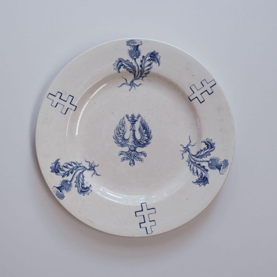 リュネヴィル 平皿 20.5cm ロレーヌ十字 アザミ