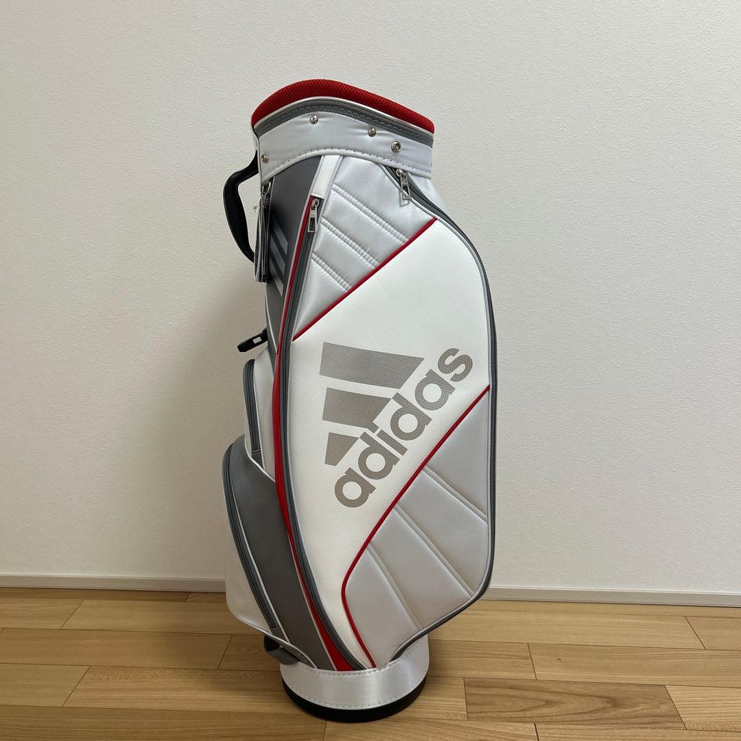 adidas キャディバッグ ホワイト/グレー/レッド adidas（アディダス） （メンズ、レディース）ゴルフ アディゼロ