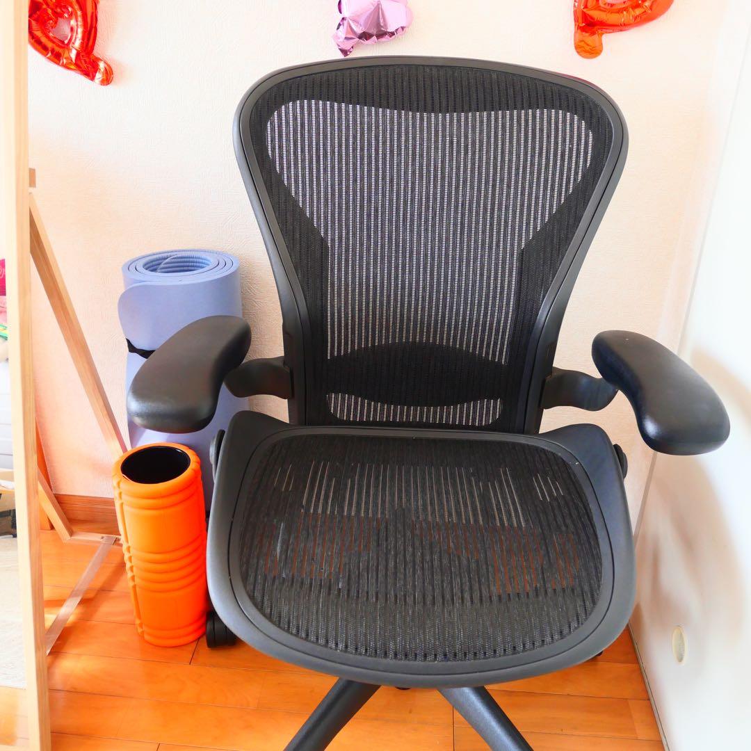 [送料込み]ハーマンミラーアーロンチェア(肘付ハイバックチェア) 中古】アーロンチェア Herman Miller/ハーマンミラー 肘付ハイバック