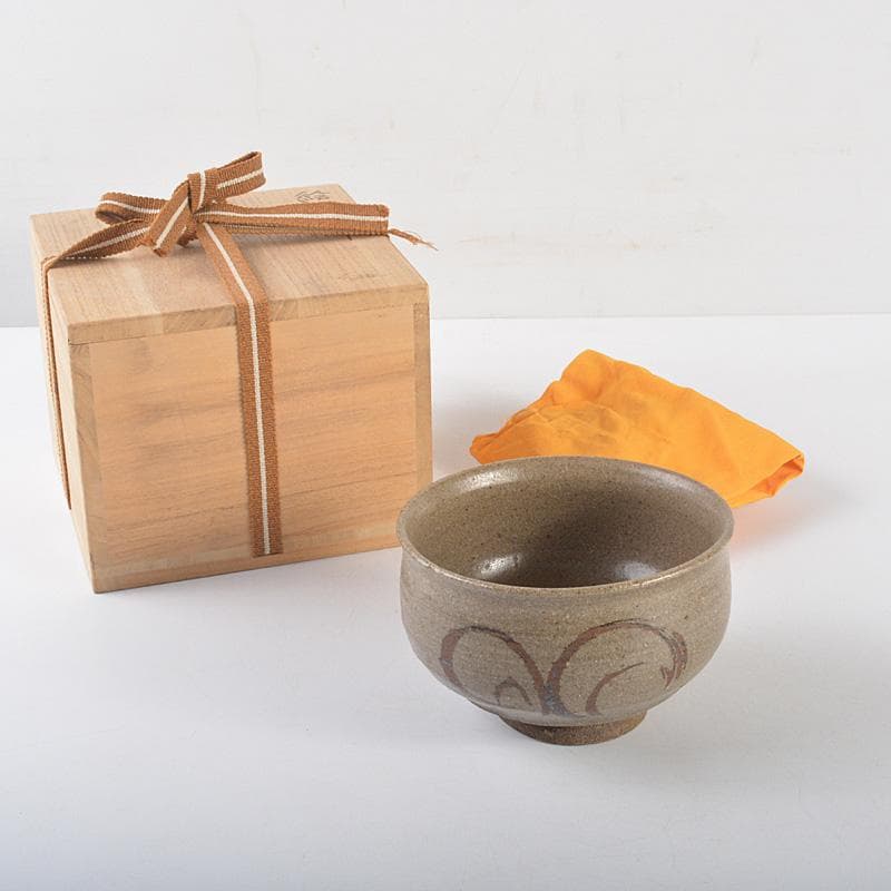 茶道具　唐津焼　絵唐津　茶碗　時代箱　V　R5259 茶道具 茶道具 唐津焼 絵唐津 茶碗 時代箱 V R5259